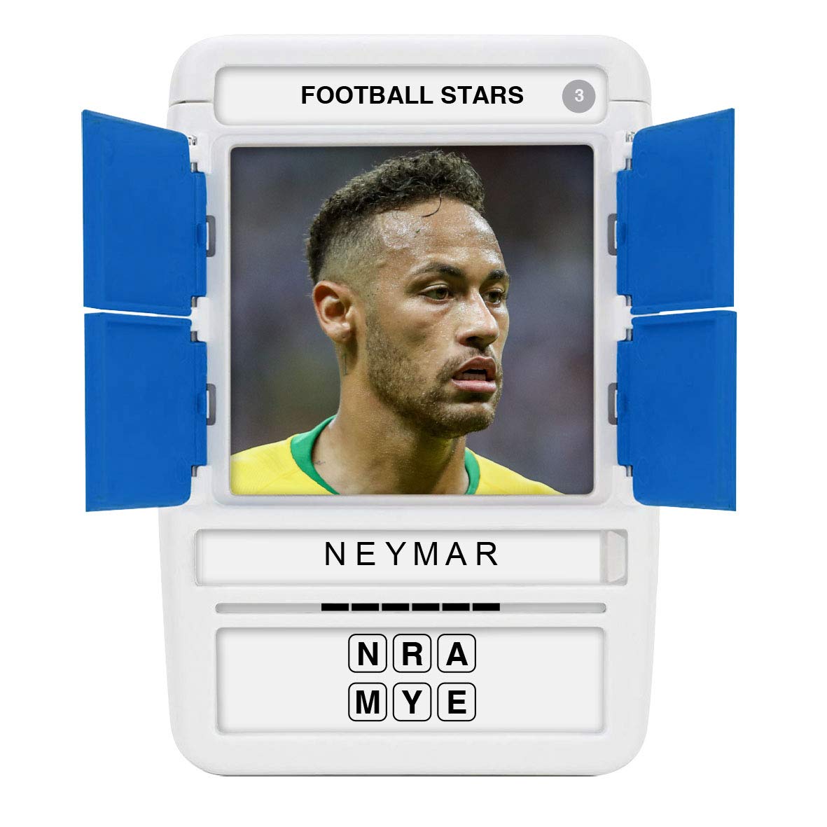 100 PICS Football Stars Travel Game - Guess 100 Players | Flash Cards with Slide Reveal Case | Quiz Card Game, Gift, Stocking Filler | For Kids and Adults | Ages 6+