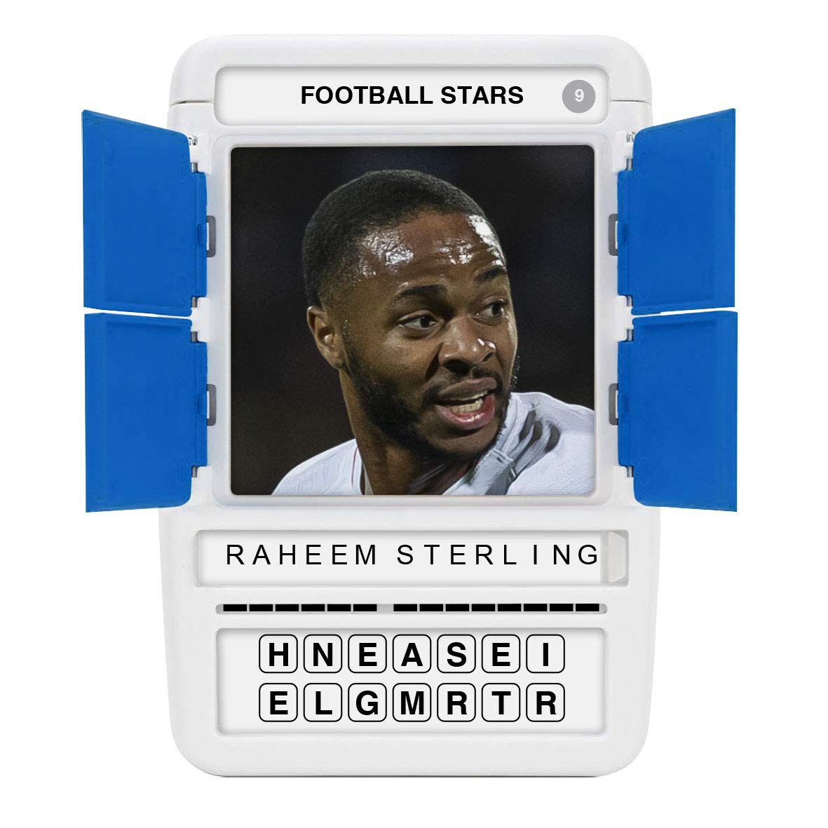 100 PICS Football Stars Travel Game - Guess 100 Players | Flash Cards with Slide Reveal Case | Quiz Card Game, Gift, Stocking Filler | For Kids and Adults | Ages 6+