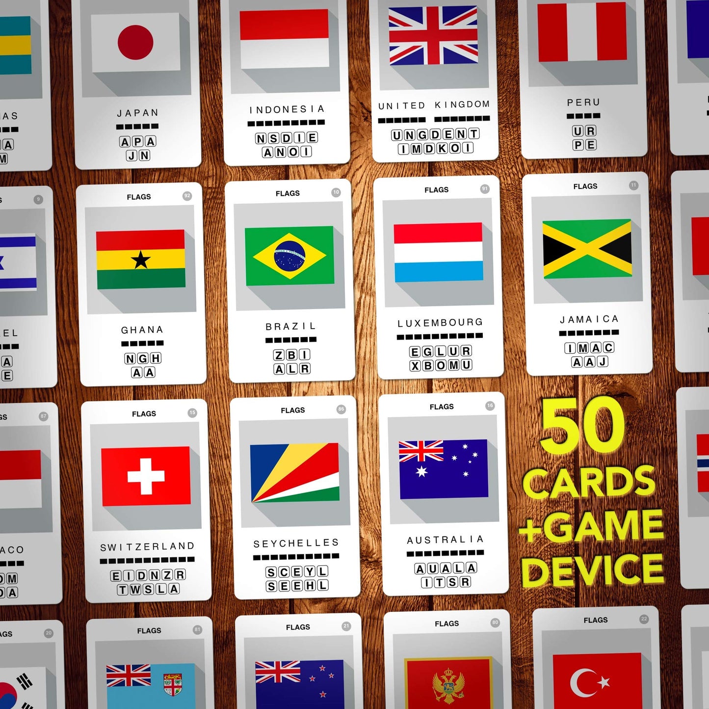 100 PICS Flags of The World Travel Game - Learn 100 Country Flags | Flash Cards with Slide Reveal Case | Geography Card Game, Gift, Stocking Filler | for Kids and Adults | Ages 6+