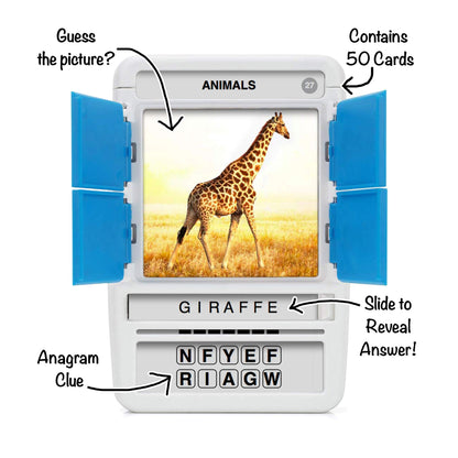 100 PICS Animals Game - Fun Travel Games for Curious Kids (Amazing Animals Pack) [Pocket Card Quiz]