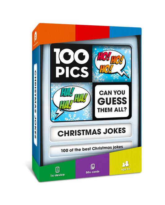 100 PICS Christmas Jokes Family Game - Secret Santa Stocking Fillers Xmas Gifts And Travel Card Games
