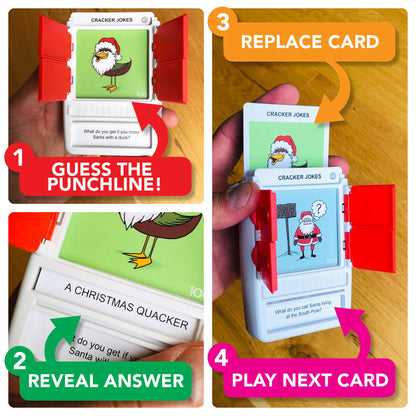 100 PICS Christmas Jokes Family Game - Secret Santa Stocking Fillers Xmas Gifts And Travel Card Games
