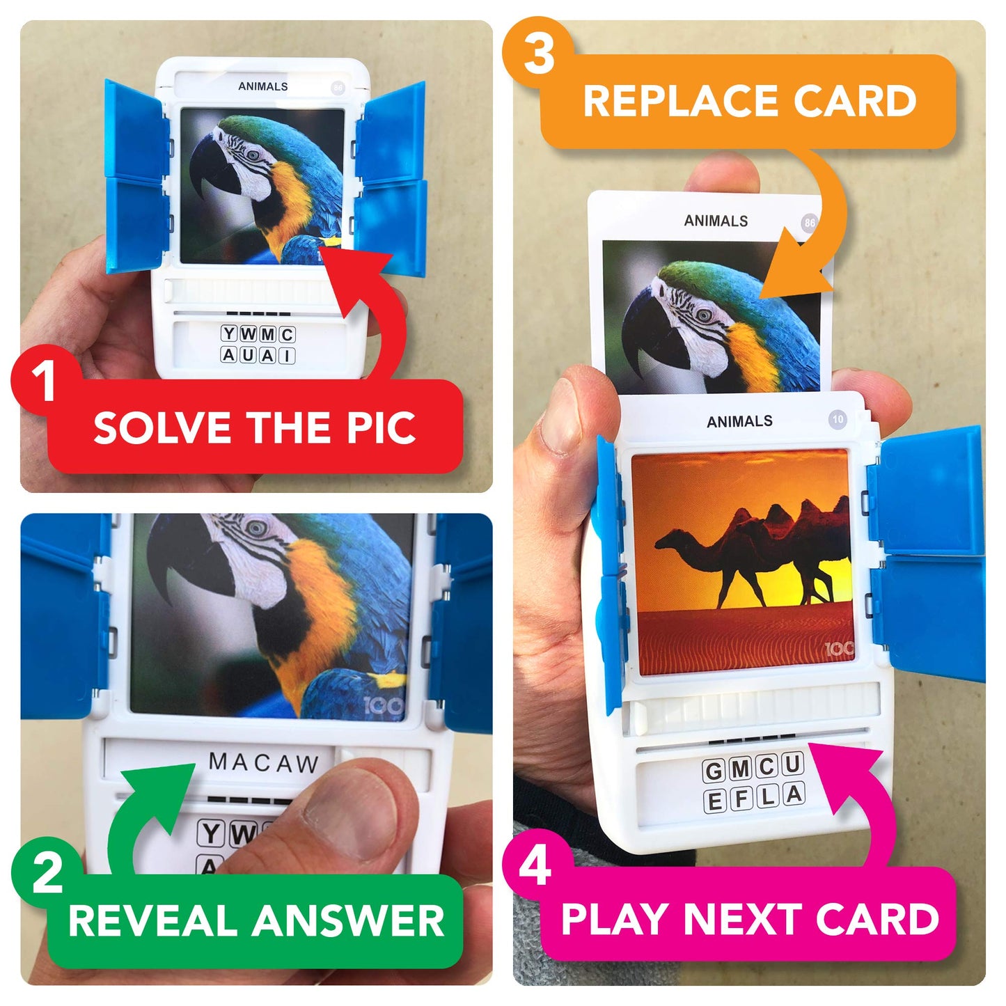 100 PICS Animals Game - Fun Travel Games for Curious Kids (Amazing Animals Pack) [Pocket Card Quiz]